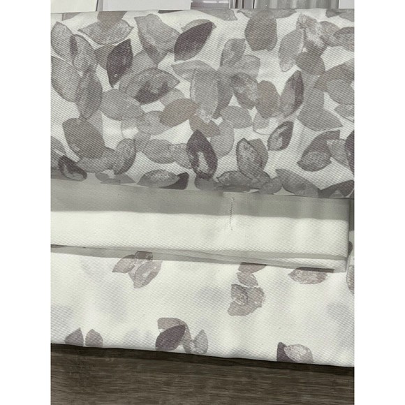 Tommy Hilfiger Stained Glass Leaves Cotton Fabric Shower Curtain Gray Wh… - Picture 5 of 7